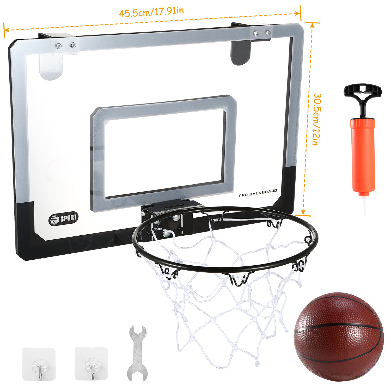 iMounTEK Mini Basketball Hoop System Set over the Door with PC ...