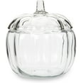 thumbnail image 3 of Necessia 2.2 Qt. (70 oz.) Glass Pumpkin Jar with Matching Glass Lid - Festive Pumpkin Shape, Perfect for  and Autumn Decor, Ideal for Storing Candies and Cookies, 3 of 6