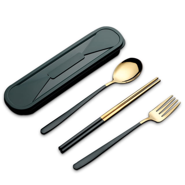 Xingzhi Ustensiles de Cuisine en Acier Inoxydable 304 Ensembles Portatifs Vaisselle Réutilisable avec Boîte Utilisation par les Étudiants Design Simple Déjeuner Dîner Type 4