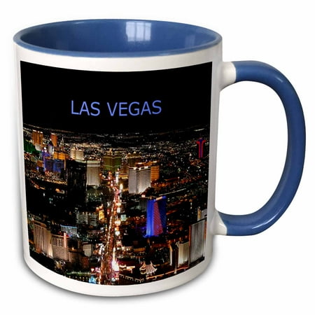 Las Vegas Container - 3dRose Las Vegas The Strip - Two Tone Blue Mug, 11-ounce