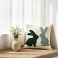 thumbnail image 6 of TanSiDing Easter Bunny Embroidered Cushion Cover Sofa Pillow Case, 3D Puffy Embroidery Soft Decorative Throw Pillow for Living Room Bedroom Holiday Decor, 6 of 7