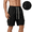 Black, variant on Men's Techwear Cargo Shorts Tactical Streetwear Summer Casual Shorts with Elastic Waist Drawstring and Buckle Pockets