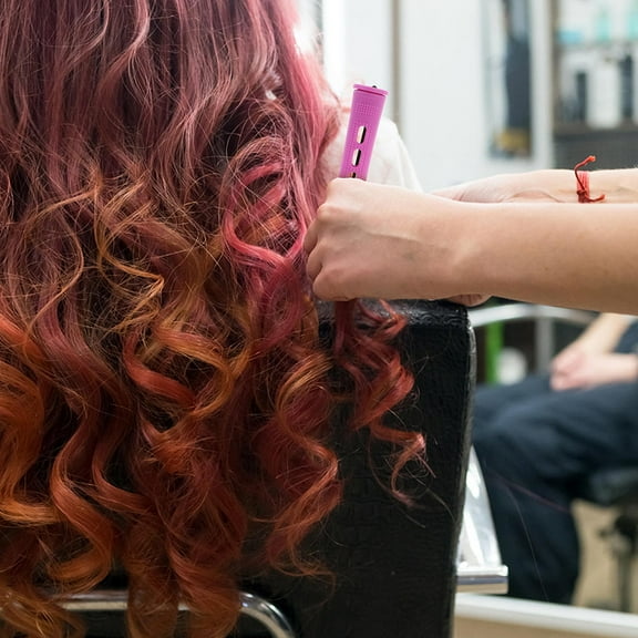 LULULION Hair Dressing Tools Set Purple ABS 20Pcs Round Hair Rollers