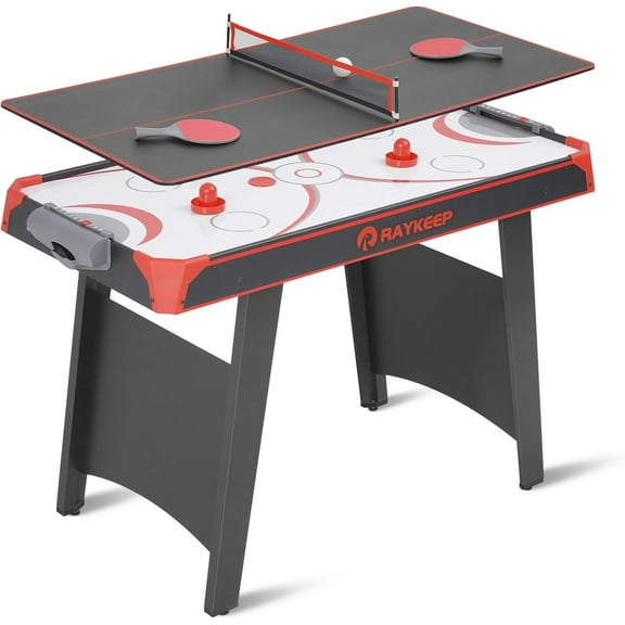 Multi Game Tables, 2-in-1 Air Hockey Table with Table Tennis Top Indoor Arcade Gaming Set with Pushers, Pucks, Paddles and Balls for Family Game Rooms