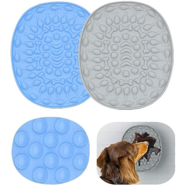alimentador lento de mantequilla de maní para mascotas, almohadilla para lamer para perros para aliviar la ansiedad, golosinas y aseo, ideal para el entrenamiento de mascotas en la ducha con fuerte
