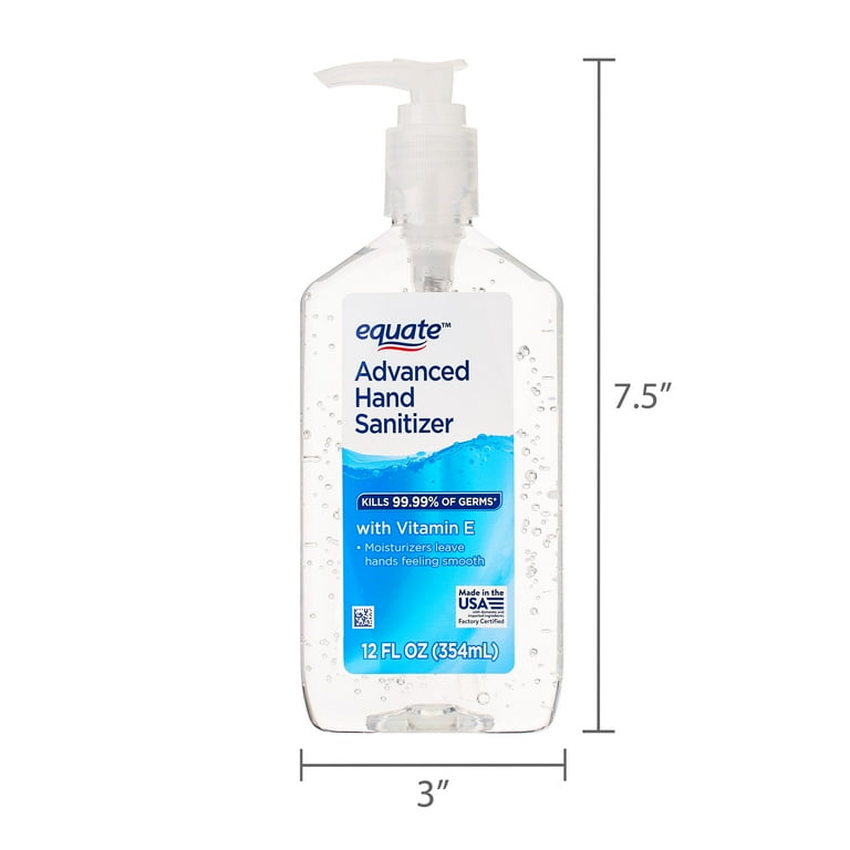 Equate Moisturizing Hand Sanitizer, 12 fl oz, Kills of