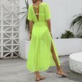 thumbnail image 4 of Conairie Womens Swim Suit Coverup Short Sleeve Loose Mesh Bathing Suits Cover Up Summer Beach Long Dress Vacation Outfits Green One Size, 4 of 5
