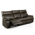 thumbnail image 2 of Furniture of America Hanety Brown Leather Match Reclining Sofa, FSC Certified, 2 of 6
