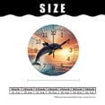 thumbnail image 2 of 12 Inch Wall Clock Battery Operated Silent Clock Decorative for Office, Kitchen, Outdoor, Living Room，Beautiful Dolphin Sunset Ocean Sea Creative, 2 of 5