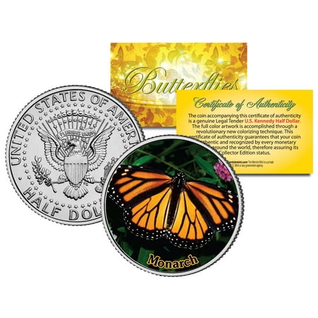 - MONARCH BUTTERFLY JFK Kennedy Half Dollar US Colorized Coin