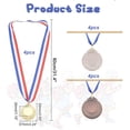thumbnail image 2 of Medallas de premio de oro, plata y bronce, 12 piezas, 3 colores, medallas deportivas, medallas de ganador, oro, plata y bronce con cinta para el cuello, 2 of 7