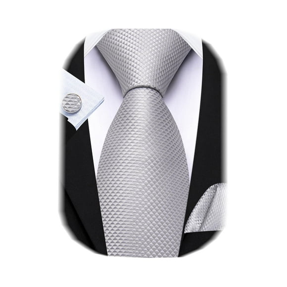 Set de Corbata Clásica de Seda Barry.Wang para Hombre con Pañuelo de Bolsillo