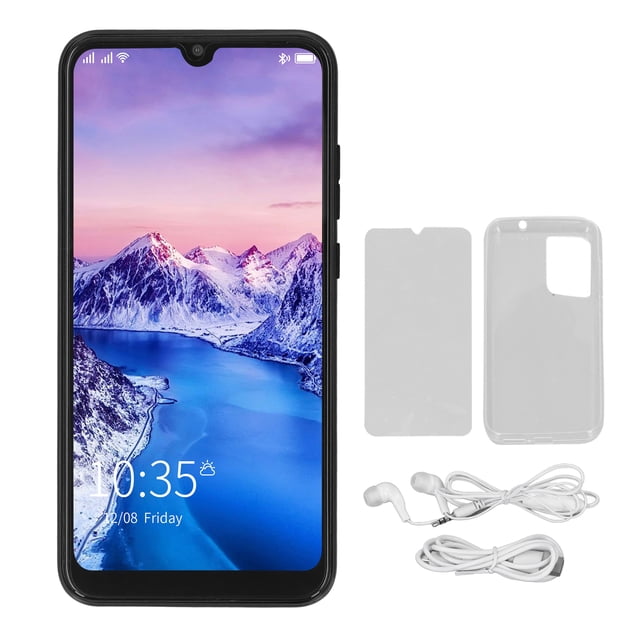 Teléfono Celular 6.26 Pulgadas para Android 10 Teléfono Inteligente con Reconocimiento Facial RAM 4GB ROM 64GB Negro