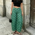 thumbnail image 5 of Polka Dot Jeans for Women Y2K High Waisted Wide Leg Denim Pants Vintage Boyfriend Jeans 90s Streetwear Dark Green XL, 5 of 6