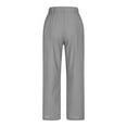 thumbnail image 4 of SwiftWear Women's ​Linen-Look Split-Hem Wide Leg Pants, Loose Fit Plus Size Breathable Trousers Comfortable Casual Lounge Pants S-2XL, 4 of 6