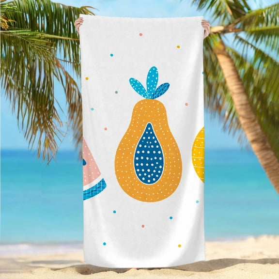 RKSupls Summer Fruits Trio Pattern Oversized Microfiber Beach Towel - Machine Washable Ultra-Soft Microfiber, Ideal for Bathroom beach yoga 30x60 in