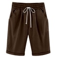 thumbnail image 6 of Shorts for Women Lounge Casual Shorts Elastic Waist Knee Length Shorts Loose Fit Summer Bermuda Shorts with Pockets, 6 of 9