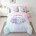 thumbnail image 2 of Erosebridal Disco Ball Headphone Bedding Sets King Size,Musical Melody Comforter Sets with Sheets,Gradient Glitter Print Bed in a Bag King Size,Microfiber Bedroom Decor Reversible,7-Piece, 2 of 6
