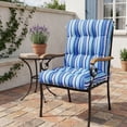 thumbnail image 3 of EAGLE PEAK Tufted Outdoor/Indoor Seat/Back Chair Cushion, Set of 2, 42 x 21 in,Dark Blue Stripe, 3 of 11
