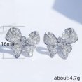 thumbnail image 3 of K-KED Elegant Bow Silver Plated Drop Earring Women Anniversary Party Gift A Pair-Silver, 3 of 6
