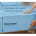 thumbnail image 2 of Royale Linens 100% Organic Cotton Fitted Sheet - Percale Weave - Super Soft Deep Pocket Bottom Sheets - Lake Blue Elastic Sheet Full Size - Full Fitted Sheets Only - (54"x75"+15", Lake Blue), 2 of 9