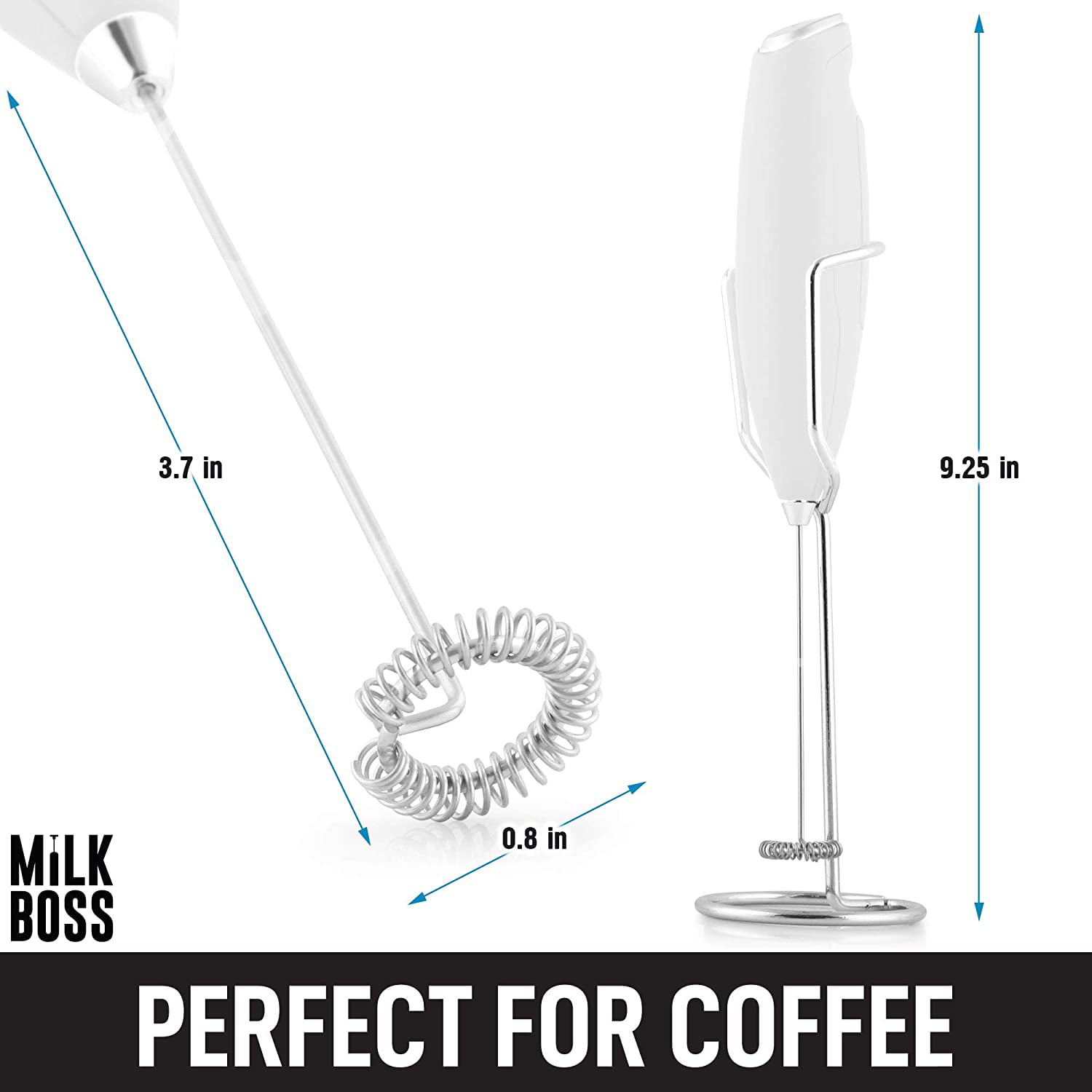 Zulay Kitchen Milk Boss Powerful Milk Frother Handheld With Upgraded  Holster Stand - Silver, 1 - Smith's Food and Drug