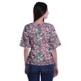 thumbnail image 4 of Moomaya Haut Col Rond Imprimé pour Femme Blouse Manches Coude Tunique Formelle Wear, 4 of 5