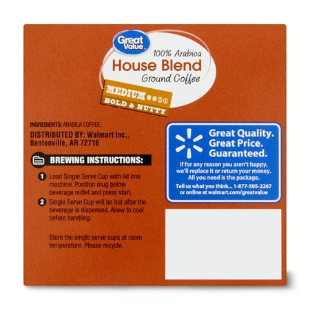 Great Value 100% Arabica House Blend Medium Roast Coffee Pods, 12 Ct - Image 7