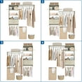 thumbnail image 6 of Homieasy Wall Cabinet with Hanging Rods, 60'' Wide Laundry Wall Cabinet with 2 Drawers, Open Rack & Adjustable Inner Shelf, Storage Cabinet Wall Mounted, White Oak, 6 of 7