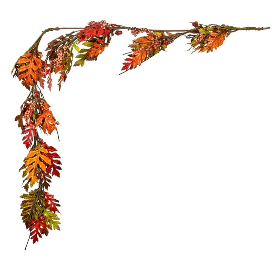 Vickerman 5' Artificial Oak Leaf, Acorn, Berry Garland.