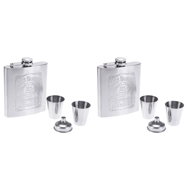 7oz Acero Inoxidable Flask Flak Flas Flowel Set (alguien)