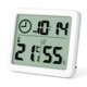 thumbnail image 1 of Mini termómetro digital para interiores, higrómetro portátil profesional de pantalla grande con reloj, termómetro blanco preciso, habitación para bebés, invernadero, 1 of 5