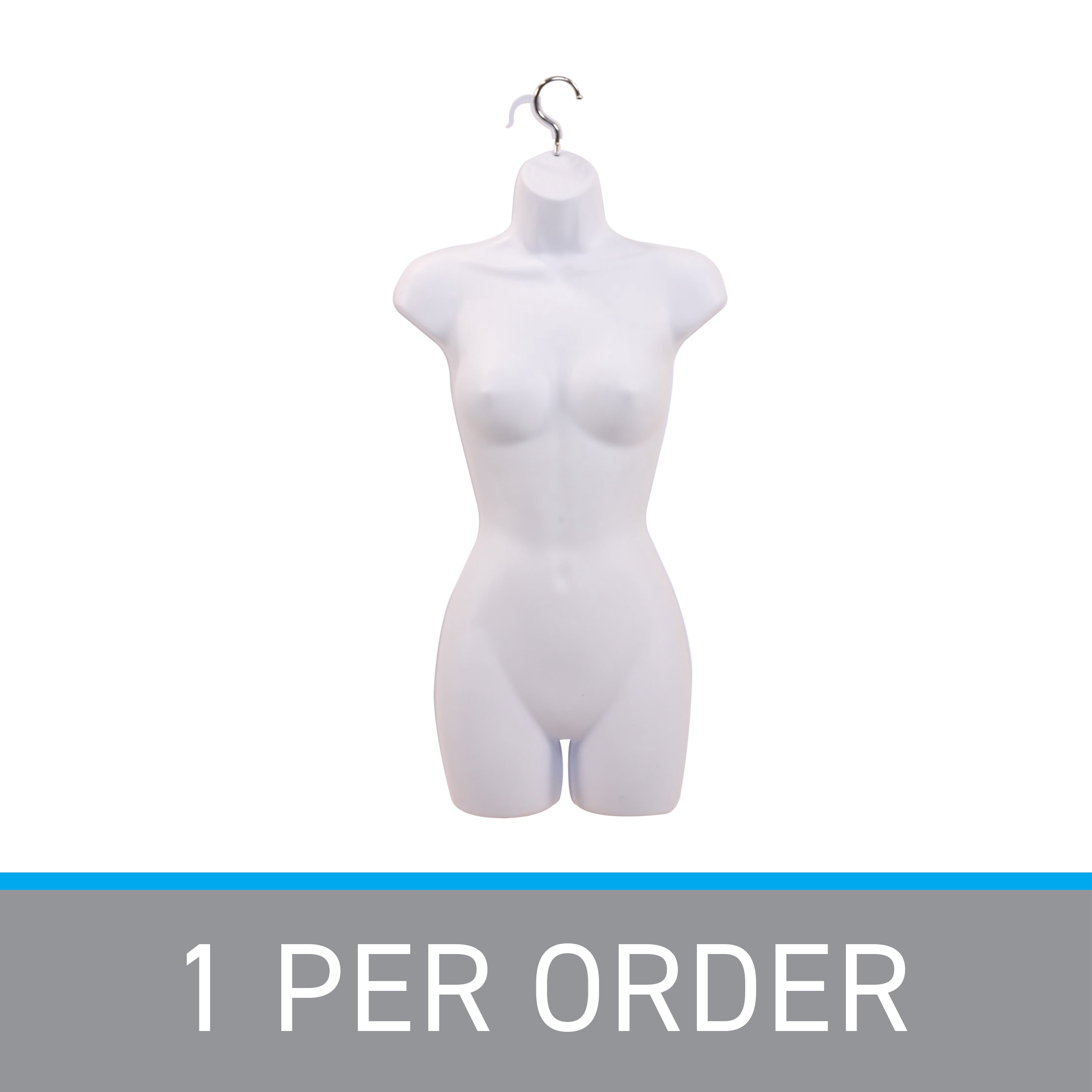 SSWBasics Female Mannequin Torso - Fits Women’s Sizes 5-10 - Molded  Shatterproof & White
