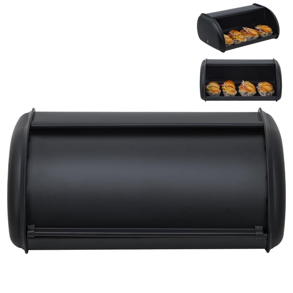 Stainless Steel Bread Box for Kitchen Countertop, Roll Top Bread Storage Container for Homemade Bread,Farmhouse Pantry Organizer,Large Bread Holder for Kitchen Counter, Pantry Shelf, Family