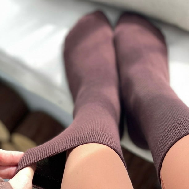 Aofa 1 Pair Non-slip Grip Socks Yoga Pilates Hospital Socks Cushioned Sole Grip  Socks for Men Women Pilates Barre 