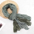 thumbnail image 2 of PRINxy Women’s Crinkled Subtle Paisley Layered Linen Scarf, Versatile Long Neck Shawl For Road Travel Coffee Runs Casual Daily Days Mint Green, 2 of 3