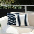 thumbnail image 2 of Outdoor Pillow Covers 18x18 Inch Set of 4 Navy Blue Waterproof Modern Geometry Throw Pillows Outdoor Summer Waterproof Decor for Patio Funiture Garden Polyester Cushion Covers 013N18, 2 of 6