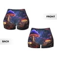 thumbnail image 5 of Fotbe Jungle Path Glowing Mushrooms Seamless Shorts, Womens Workout Shorts High Waist Stretch Booty Short for Gym/Yoga/Running/Biking-XX-Large, 5 of 9
