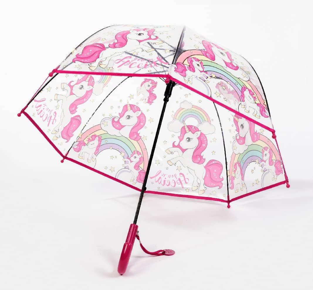 Kids Umbrella for Girls & Boys Toddler Childrens Clear Bubble Umbrella for Kids Small Durable Kids Umbrellas for Rain Outdoor