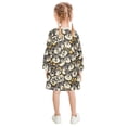 thumbnail image 3 of Girls' long-sleeved dress Husky Coin Girls' A-line dress with ribbed cuffs Soft and comfortable, 3 of 6