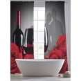 thumbnail image 5 of Valentine's Day Sheer Curtains 84 Inch Length 2 Panels Set, Modern Classic Red Rose Flower Voile Window Treatment Rod Pocket Curtains Sheers Drapes for Bedroom/Living Room/Kitchen 52"x84"x2, 5 of 7