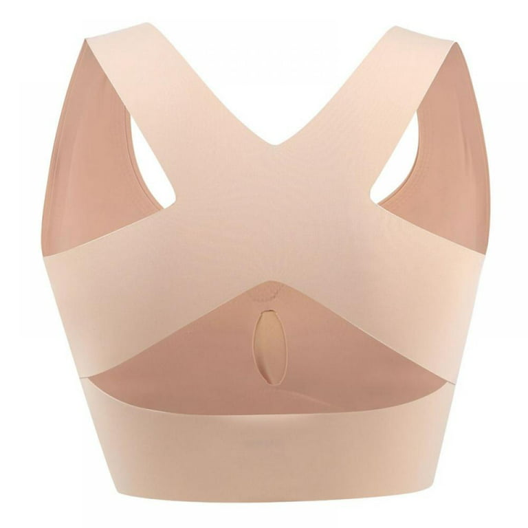 Posture Corrector Hunchback Relief Humpback Correction Brace Chest Bra  Support for Woman,Beige-Large