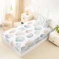 thumbnail image 4 of Manfei Kawaii Coquette Bow Twin Sheets,Cartoon Sea Seashell Bedding,White,3pcs,1 Fitted Sheet and 1 Pillowcase, 4 of 7