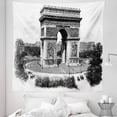 thumbnail image 1 of Retro Tapestry, Old Photo of Auguste Vitu Monument in Paris French Heritage Retro Picture, Fabric Wall Hanging Decor for Bedroom Living Room Dorm, 5 Sizes, Black and White, by Ambesonne, 1 of 1