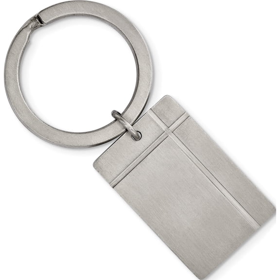 Stainless Steel Brushed And Grooved Key Ring (66.51 X 24) Made In China srk154