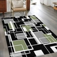 thumbnail image 2 of Sage Green Black Geometric Area Rugs 2.7'x5', Washable Small Throw Rugs for Kitchen Bedroom, Modern Abstract Art Block Indoor Outdoor Rug Non-Slip Low Pile Carpet Runner Reversible Floor Mats, 2 of 8