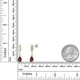 thumbnail image 6 of Gem Stone King 925 Silver and 10K Yellow Gold Red Garnet and White Lab Grown Diamond Dangle Earrings for Women | 1.98 Cttw | Gemstone January Birthstone | Pear Shape 8X5MM, 6 of 6
