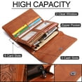 thumbnail image 4 of APHISON Women's Embossed Trifold Wallet, Brown, 4 of 6