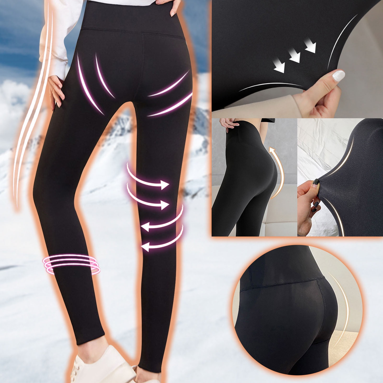 Warm High Waisted Leggings for Women Solid Sexy Tight Pants High Waist Yoga Trousers Leggings Walmart