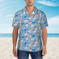 thumbnail image 2 of Xecao Cute Chickens and Flowers print Hawaiian shirt - a stylish short-sleeve button-down for men, perfect for casual beach and tropical outings., 2 of 9